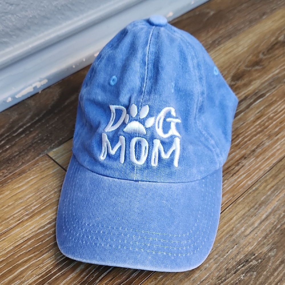 Dog Mom Hat Blue White Paw Pawprint Waldeal